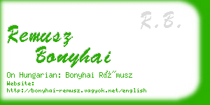 remusz bonyhai business card